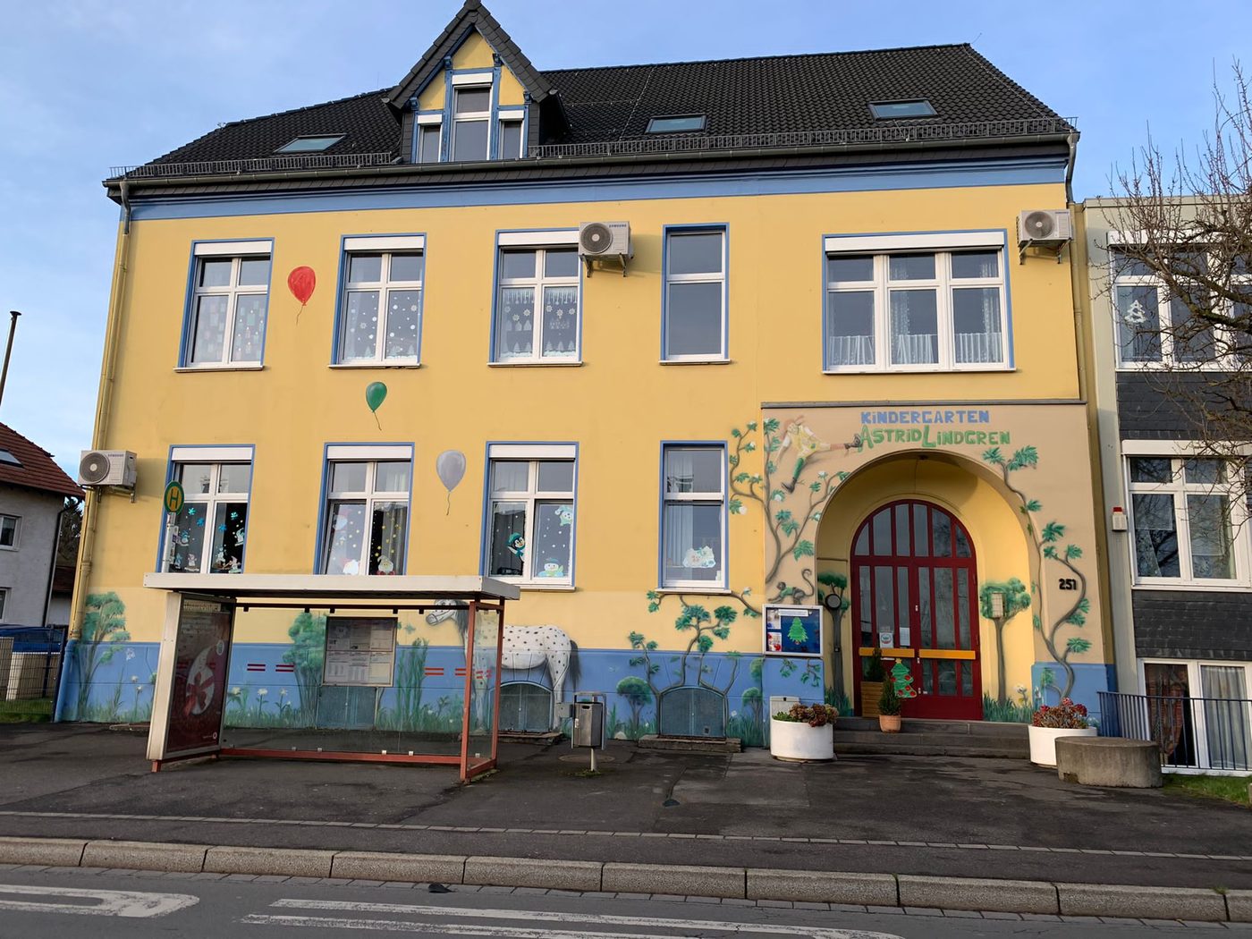 Das Gebäude der Astrid-Lindgren Kindertagesstätte an der Rahmer Straße